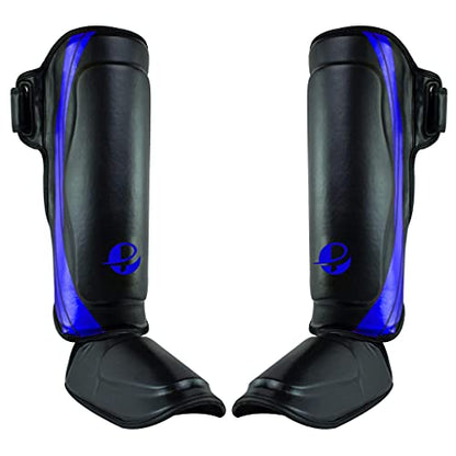 Ultimate - Performance Series - Shin Instep - Boxing MMA Muay Thai Taekwondo Training - color: Blue, size: Large-X-Large