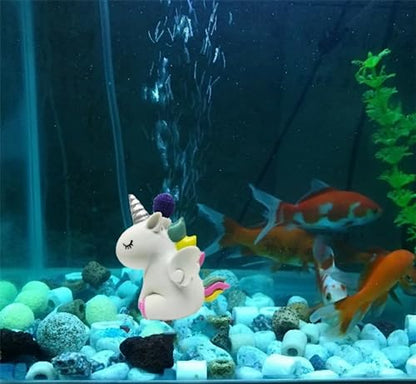 Aquarium Unicorn Air Bubble Maker Decor, Resin Unicorn Air Bubbler with Fixed Air Bubble Stone, Increase Oxygen, Great Landscape for Fish Tank Scenery Decor Ornament Betta Shrimp Tank
