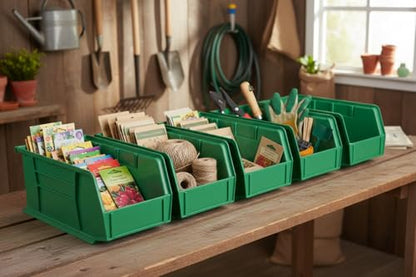HE HUDSON EXCHANGE 11" x 5.5" x 5" (6 Pack) Plastic Stackable Storage Bin, Green - color: Green, size: 6 Pack