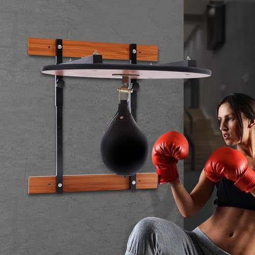 Speed Bag Platform Set, Heavy Duty Boxing Speedbag Kit, Wall Mounted Adjustable Speed Bag Platform Kit Professional Fitness Ball Boxing Reaction Training Kit 25.39*22.83" + speed bag (7.87")