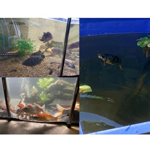 Durable PVC Canvas Temporary Fish Pond with Transparent Window, Above Ground Water Tank Cistern with Drain Valve, Multi-Functional Fish Culture Pool for Gardening and Aquatic Life - size: 140x70x61cm