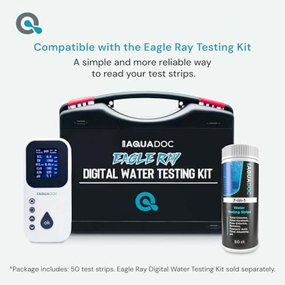 AquaDoc 7-in-1 Spa & Hot Tub Test Strips - 50 Pool Test Strips for pH, Chlorine, Hardness, Bromine, Cyanuric Acid, Alkalinity - size: 50 Test Strips