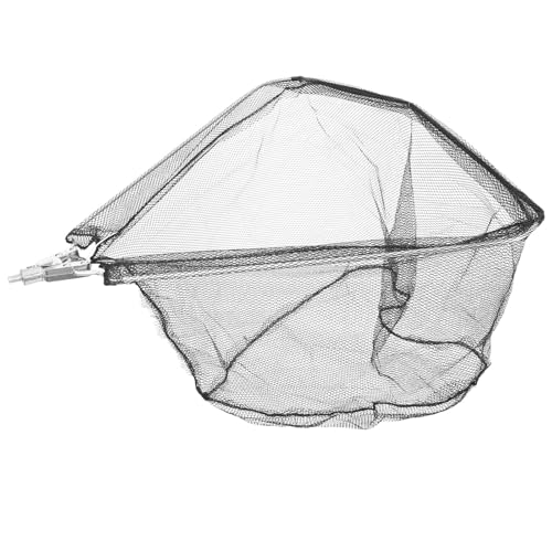 VALICLUD Portable Folding Triangular Fish Catching Net Head, Stainless Steel Solid Mesh, Detachable and Telescopic Replacement Fishing Net for Outdoor Fishing and Fish Landing, Diameter