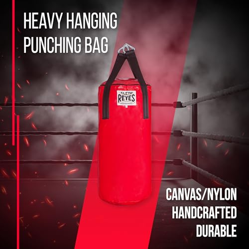 CLETO REYES Heavy Hanging Punching Bag for Adults Boxing Training Equipment, MMA, Kickboxing, Muay Thai, Nylon-Canvas, Small, Classic Red - size: Filled