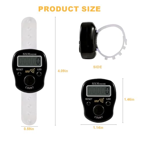Finger Counter Click Manual Digital Clicker, Stitch Tally Knitting Counters - color: 3pack