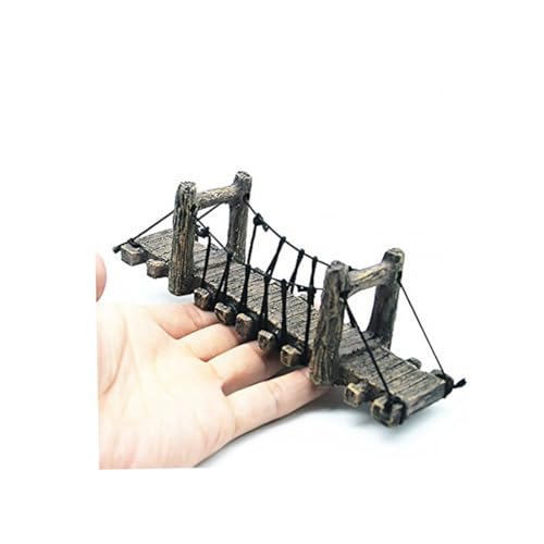 Aquarium Bridge Decor Resin Fish Hiding Ornament Underwater Landscape Fish Tank Hanging Bridge