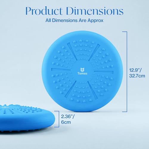 Tumaz Wobble Cushion Wiggle Seat Core Balance Disc with Pump - color: 06. Sky Blue