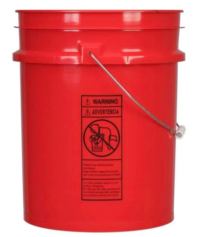 5 Gallon Premium HPDE Plastic Bucket - Made in USA Food Grade Container, BPA Free All Purpose Pail (5, Red) - color: Red