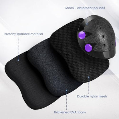 JBM Adult & Kid Knee Pads Elbow Pads and Wrist Guards for Roller Inline Skating Scootering Skateboarding - color: Purple, size: Large (12+ years)