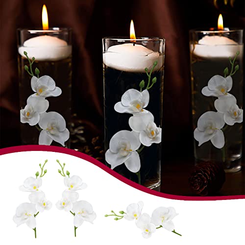 24 PCS White Orchids Artificial Flowers, Mini Cream Floating Flowers Filler Vase Fillers for Floating Candles Wedding Centerpiece Table Party Home Restaurant Decoration - size: 24 PCS Artificial Mini Orchids