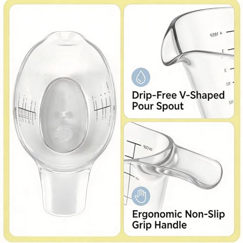 2-Pack Small Measuring Cups, 2 oz/60 ml Mini Measuring Cups, with Small Spoon/Large Spoon/Ounce/Milliliter Markings, Transparent 2 oz Cups, For Kitchen and Laundry