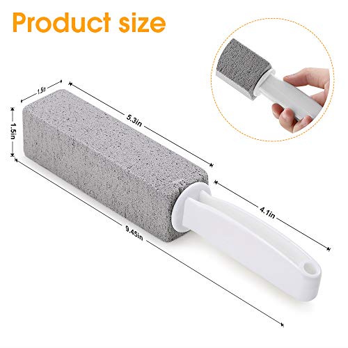 Kadden 2 Pack Pumice Stone Toilet Bowl Cleaner with Handle, Hard Water Ring Remover & Stain Scrubber for Bathroom, Pool, Sink and Tub, Ergonomic Heavy Duty Cleaning Tool - style: Short Handle