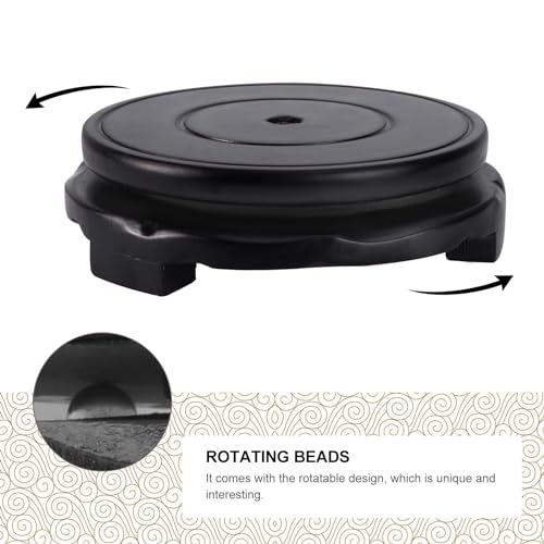 Cabilock Wooden Pedestal Chinese Display Stand Circular Wooden Vase Teapot Base Oriental Vase Stand Aquarium Table Decor Fish Bowl Display Pedestal s For - size: 10x10cm