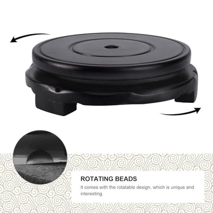 Cabilock Wooden Pedestal Chinese Display Stand Circular Wooden Vase Teapot Base Oriental Vase Stand Aquarium Table Decor Fish Bowl Display Pedestal s For - size: 10x10cm