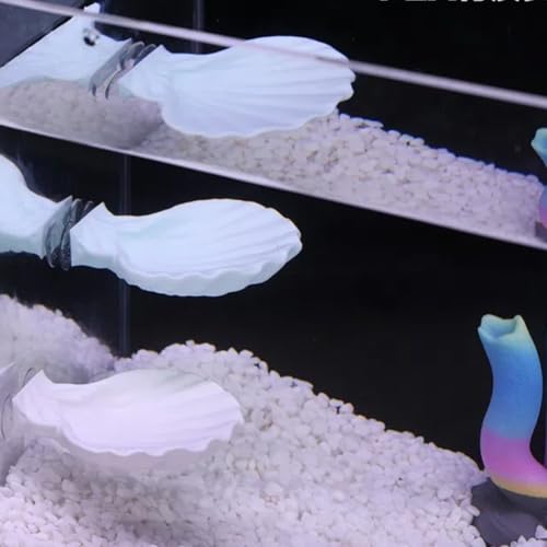 Betta Fish Hammock, Shell Pad with Strong Suction Cup Natural Resting Bed for Bettas Soft Fin-Safe Silicone Betta Fish Tank Decor and Accessories (White)