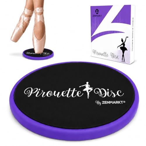 Ballet Pirouette Disc for Dancers and Turn Technique Training | Portable Training Disc to Improve Pirouettes, Releve, Balance and Control for Dance, Gymnastics and Ice Skating - color: Purple with box