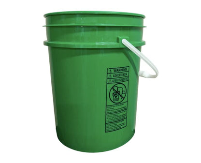 5 Gallon Container, Food Grade BPA Free Made in USA Green Plastic Bucket with Screw on air Tight Lid, Pack of 2
