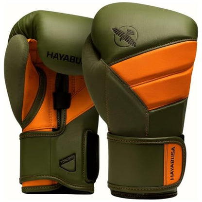 Hayabusa T3 Boxing Gloves - Sparring - color: Green/Orange, size: 18oz
