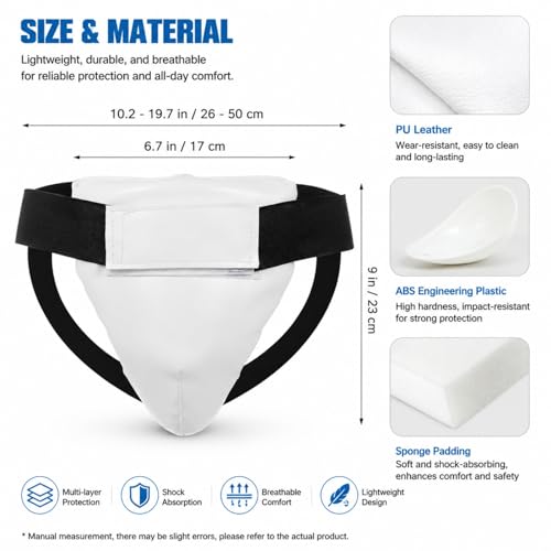 POPETPOP Breathable Kids Boxing Groin Protector Guard for Martial Arts Training Wear-Resistant Crotch Protector Cup for Taekwondo Kickboxing , Karate Fighting Training