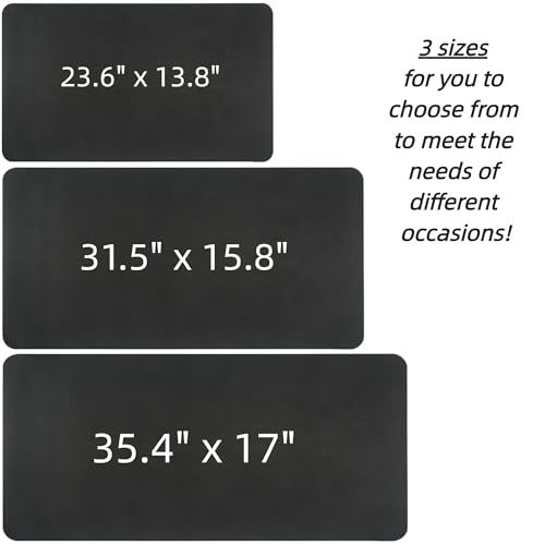 Desk Pad Mat PU Leather Non-Slip Water-Resistant Desk Matt for Desktop Large Mouse Pad for Office and Home Black 23.6" x 13.8" - size: 23.6" x 13.8"