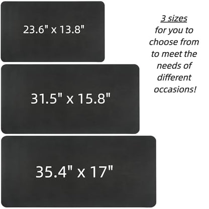 Desk Pad Mat PU Leather Non-Slip Water-Resistant Desk Matt for Desktop Large Mouse Pad for Office and Home Black 23.6" x 13.8" - size: 23.6" x 13.8"
