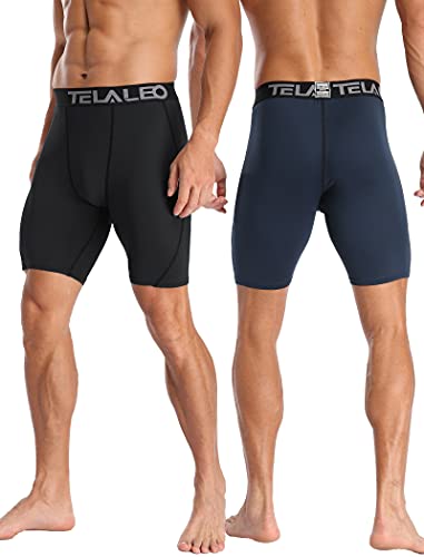 Compression Shorts Men Spandex Athletic Underwear Boxer Brief Base Layer - color: 2black1grey2navy, size: Small