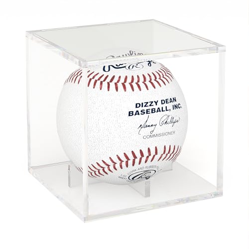 Acrylic Baseball Display Case, Clear Memorabilia Showcase for Display - size: 3.15 x 3.15 x 3.15 inches