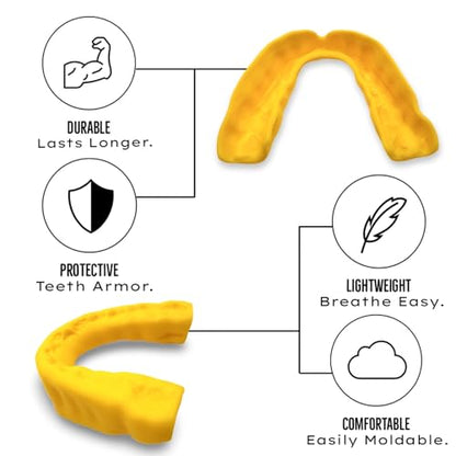 Zero-G Adult Mouthguard Yellow 1-Pack, Boil & Bite for Contact Sports - color: Yellow