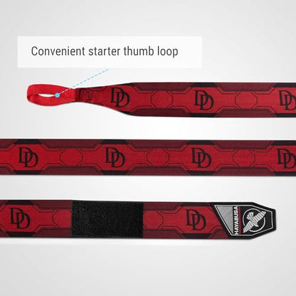 Hayabusa Marvel Hero Elite Mexican Style Boxing Hand Wraps for Men & Women - color: Daredevil