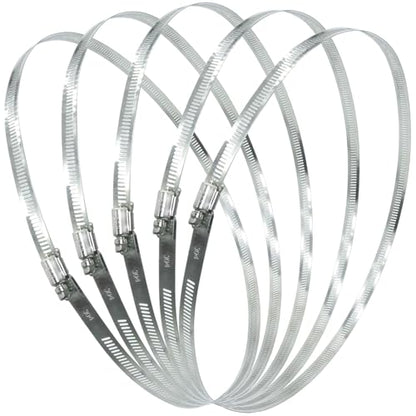 5Pcs 13.7-Inch/350mm(Diameter) Large Hose Clamps Stainless Steel | Adjustable Worm Gear, Heavy Duty Metal Band Clamp, For Securing Tube, Air Duct, Agricultural & Industrial Use - size: 13.7 Inch-5 Pcs