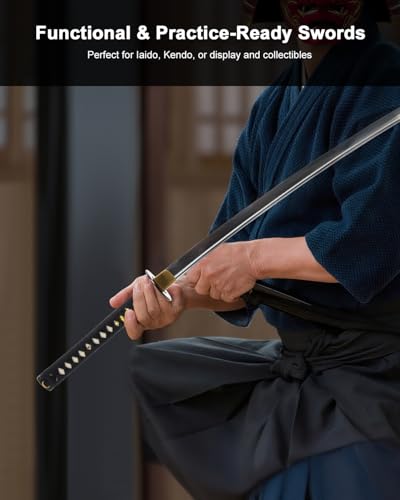 Katana Samurai Sword for Display, Hand Forged Full Tang 1045 Carbon Steel - style: Narcissus