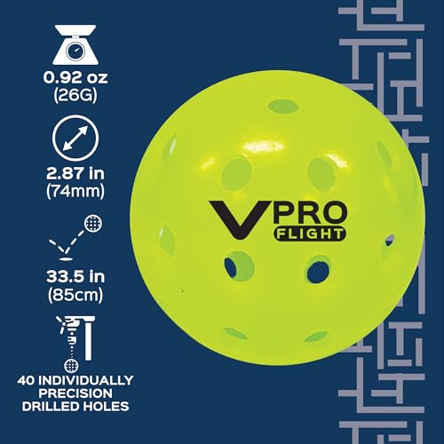Vulcan | VPRO Flight Outdoor Pickleball Official Ball of the PPA Tour & MLP | 3, 6, 12, 36 & 100 Ball Pack | Hi-Vis Yellow - color: 12-Pack - Hi-Vis Green