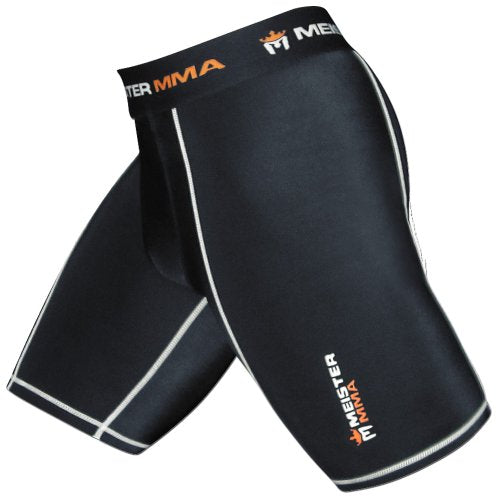 Meister MMA Compression Rush Fight Shorts w/Cup Pocket - color: Black, size: 30-31