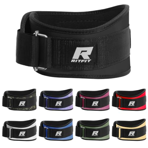 RitFit Weight Lifting Belt 6 Inch for Squats Deadlift Strength Training - color: Black, size: M(30"-36")