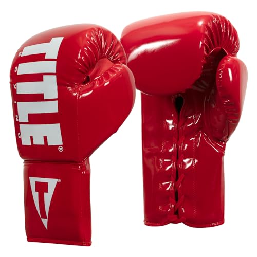 TITLE Boxing Inferno Intensity Lace Training Gloves - MMA, Kickboxing, Punching Bag, Sparring - 14, 16, 18oz - color: Red/White, size: 16 oz