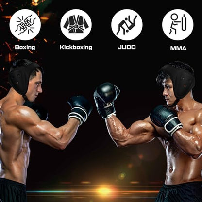 3 Pcs Wrestling Headgear for Kids Youth,Soft Adjustable Ear Guard,Black - color: Black