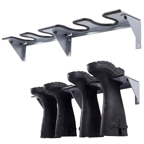 Zonon Wader Hanger Steel Boot Hanger Wall Mount - color: Silver, size: 2 Pairs