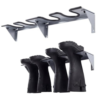 Zonon Wader Hanger Steel Boot Hanger Wall Mount - color: Silver, size: 2 Pairs