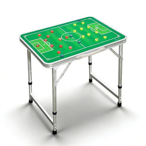 JIANNA SoccerTactical Board Table Portable Lifting Folding Coach Table 60cm Tactical Board with Chess Pieces, Pens, Wiping Backpack, Field Training - color: black green