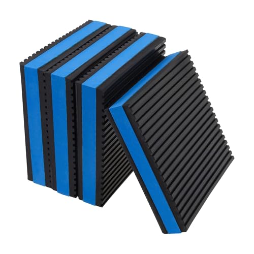4 Pack Rubber Anti Vibration Pads, 4'' x 4'' x 7/8'' Heavy Duty EVA Mechanical Damping Vibrating Sound Isolation Pad for Compressor, Air Conditioner, Washer, Dryer, Treadmill