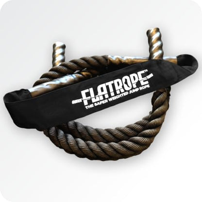 FLATROPE 5 lb Ankle-Safe Weighted Jump Rope, Adjustable Flat-Mesh Design - color: Black, size: 110"