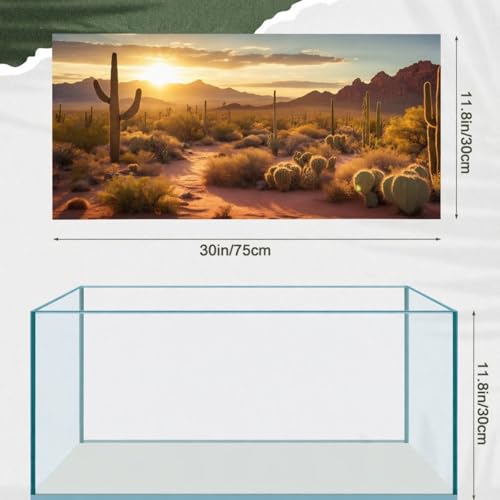 4 Pcs 30 x 11.8'' Reptile Tank Background 20/30 Gallon Bearded Dragon Terrarium Background Decor Polyester Reptile Tank Accessories for Leopard Gecko, Crested Gecko, Tortoises