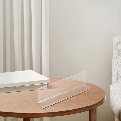 VOSAREA Plastic Shelf Dividers 6pcs Clear L Shaped Separator Transparent Organizer Divider for Commodity Classification Cabinets Shelf Store (20cm) - size: 20.00X6.00X3.00CM
