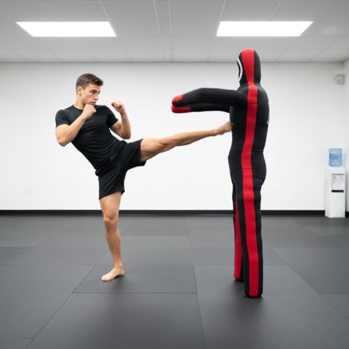 MMA Martial Arts Grappling Canvas Standing and Hanging Dummy Open Hands, Punching Bag Submission, Judo Karate, Boxing, Jiu Jitsu Unfilled - size: 6 Ft