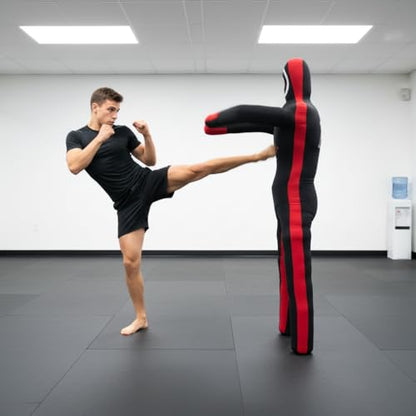 MMA Martial Arts Grappling Canvas Standing and Hanging Dummy Open Hands, Punching Bag Submission, Judo Karate, Boxing, Jiu Jitsu Unfilled - size: 6 Ft