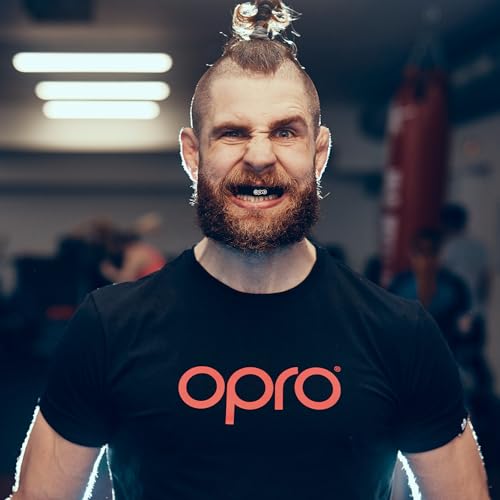 OPRO Gold Level Moldable Mouth Guard with Strap Premium Fit Adult & Kids Boxing Mouthguard for Football & Impact Sports, Self-Fit Mouth Guard for Sports, MMA & Hockey - Includes Case