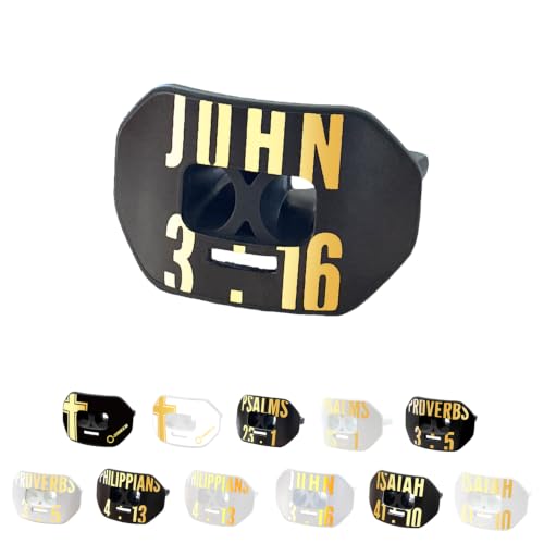 O Shield Vortex Graphic Football Mouth Guard, John 3:16 Black - color: John 3:16 Black