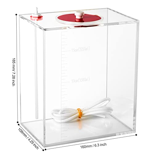 Aquarium Choice Acryli Made Liquid Storage Bucket Dosing Pump Reservoir Container (6.3 * 4.25 * 7.28 Inch;2500ml/2.5L) - size: 6.3*4.25*7.28 Inch;2500ml/2.5L（Red）