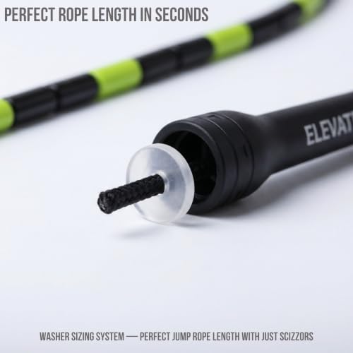 Elevate Rope Beaded Jump Rope, 1 in Beads, 10 ft Adjustable, Segmented - color: Black/Green