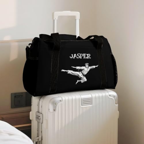 Personalized Taekwondo Karate Duffle Bag for kids Boy Girls,Custom Name Martial Arts Gear Bag,Water-Resistant Sparring Equipment Black Taekwondo - color: Taekwondo Karate-03